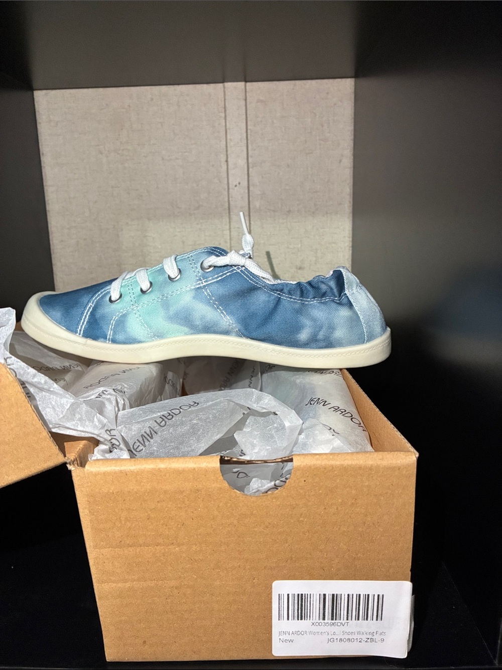 Casual Jenn Ardor Tie-Dye Lace-Up Women's Super Foam Sneakers - Blue